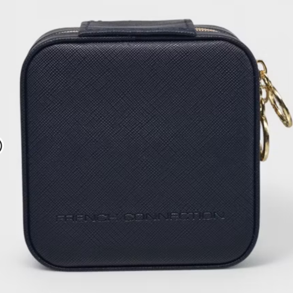 French Connections Small Travel Accessory Organizer With Mirror Compact Jewelry 16$